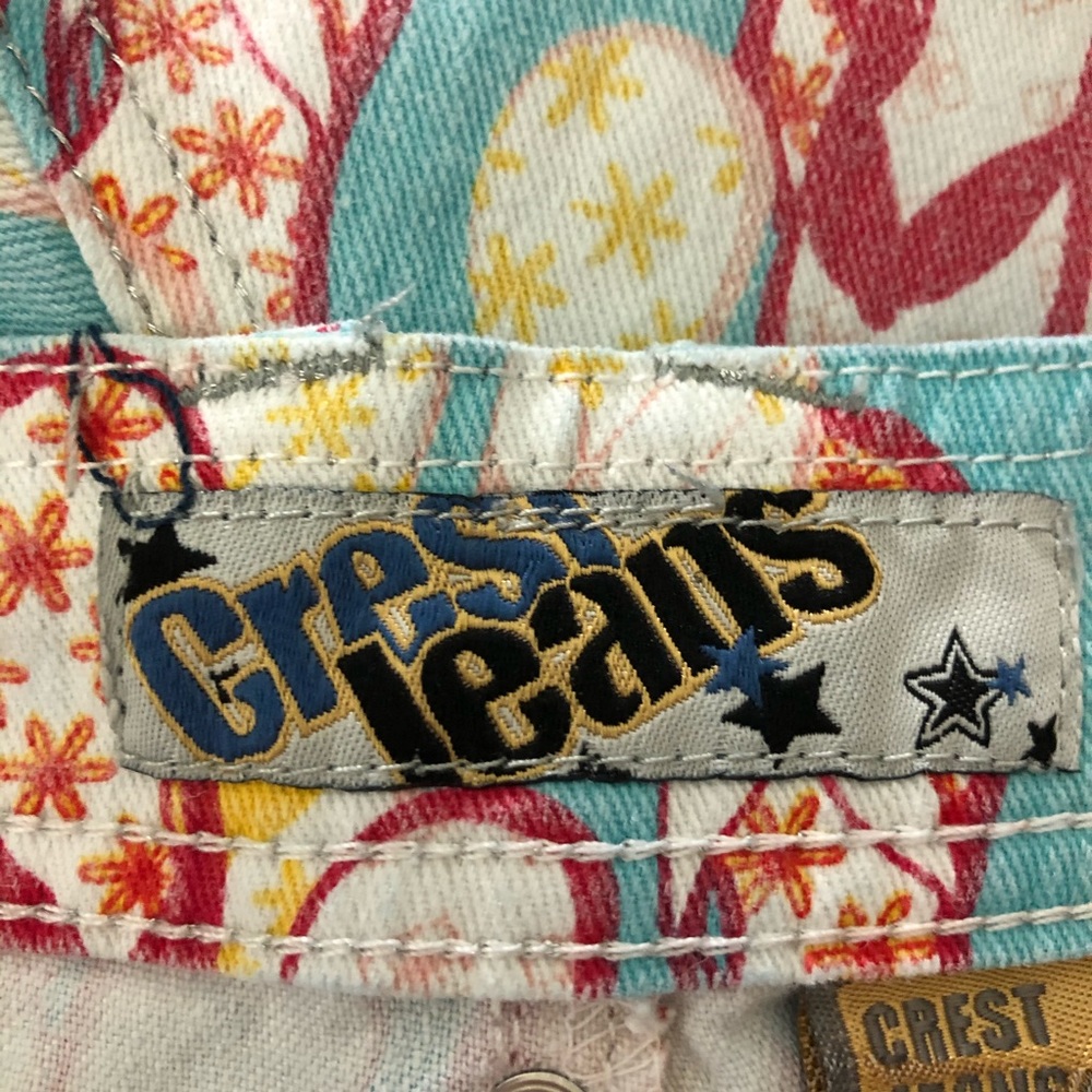 CREST JEAN SHORT FLIP FLOP PRINT BUTTONS SZ 15/16 - Picture 5 of 6